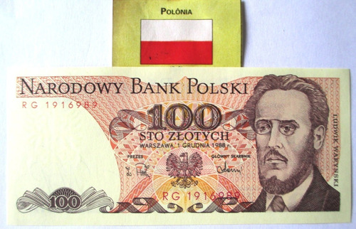 C8882 - Polonia - Cédula De 100 Zlotys De 1988 Em Perfeito E