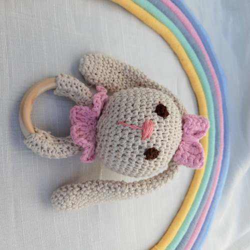 Imagen 6 de 6 de Ciervo Matilda Sonajero Mordillo Tejido A Mano Crochet