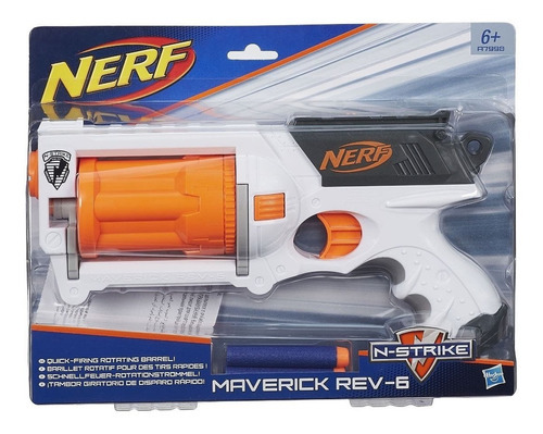 Nerf Maverick Rev 6 N-Strike. 6 tiros de Hasbro