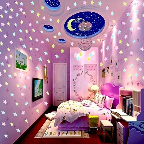 Set 200 Estrellas Luminosas Fluorescentes Adhesivas Brillan