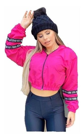 corta vento cropped nike rosa