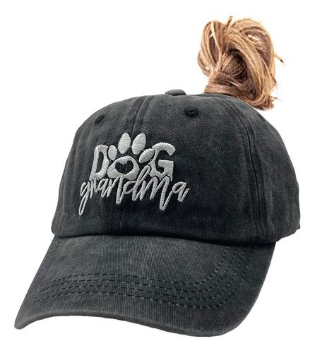 Gorra De Béisbol Bordada Con Cola De Caballo Para Mujer, D.