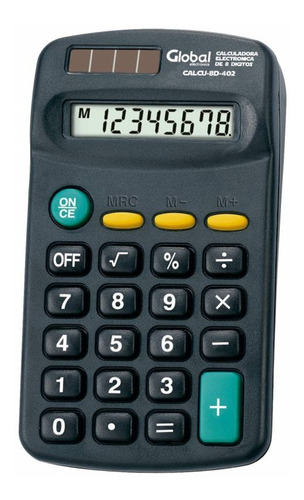 Calculadora Básica De Bolsillo De 8 Dígitos Plástica Negra