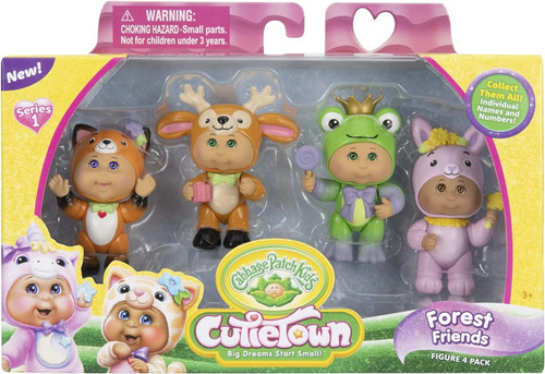 Cabbage Patch Kids Cutietown Figuras 7 Cm 4 Pack Forest