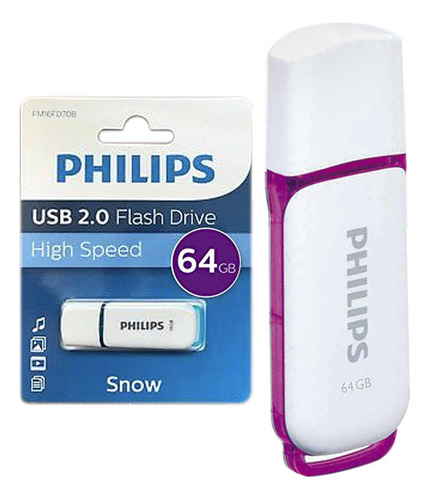 Pendrive Usb Philips Snow 64gb 2.0