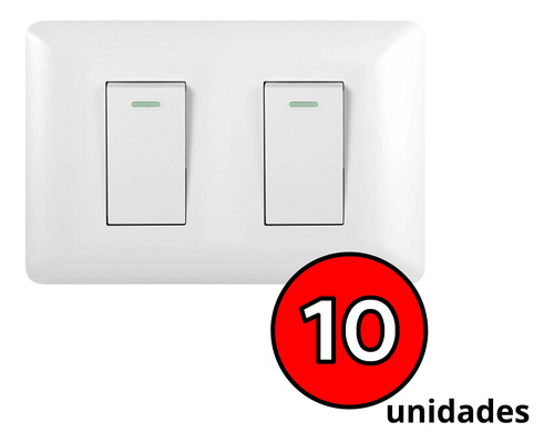 Pack - 10 Interruptor Doble 9/15 10a 250v Blanco - Want