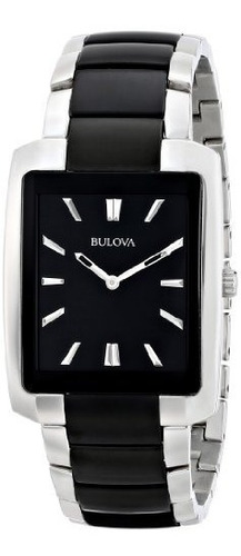 Reloj Rectangulo Bulova De Dos Tonos Para Hombres