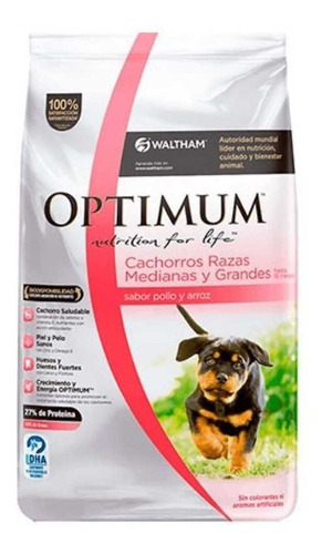 Optimum perro cachorro raza mediana y grande 15kg