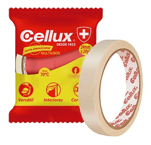 Cinta Enmascarar Multiusos Cellux 1 Pulgada 24mm X 20mts