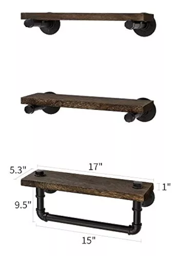 Soporte para estantes industriales, estantes de pared, estantes de madera  rústica, estantería de pared, estantería industrial, soporte para estantería,  VENDIDO INDIVIDUALMENTE -  México