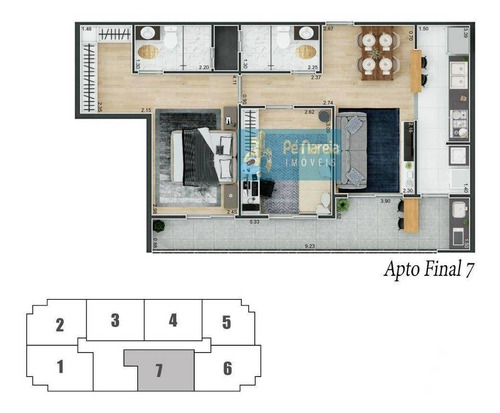 Imagem 13 de 24 de Apartamento Com 2 Dormitórios À Venda, 61 M² Por R$ 360.000 - Boqueirão - Praia Grande/sp - Ap0969