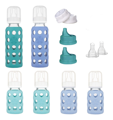 Lifefactory 6 Bottle Starter Set (4) Biby Bottle De 4 Onzas 