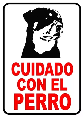 Cartel «Cuidado Con El Perro» Base Plástico P/Portones 22cmx30cm – Colorcity