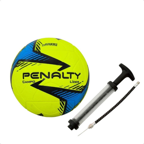 Kit Bola Oficial Campo Penalty Líder Grama Natural + Bomba