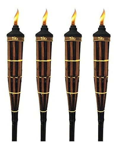 Tiki Marca De 60 Pulgadas Real Polinesia Antorcha De Bambú; 