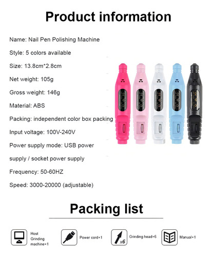 Kit Manicure Torno Uñas Limas Todo En Uno