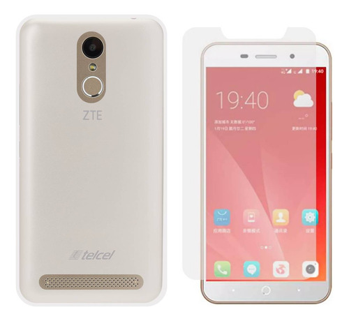 Combo Funda Protector Tpu Zte A602 + Mica De Cristal Templad