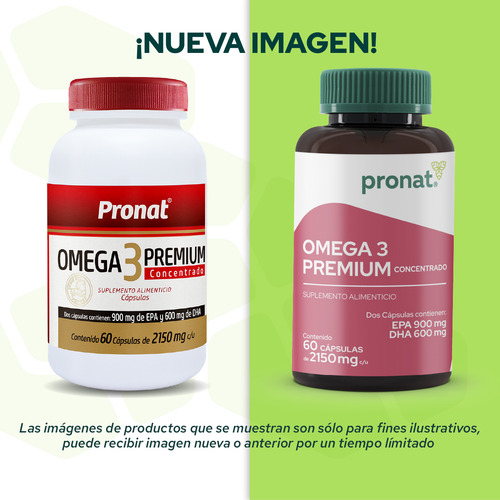 Imagen 2 de 5 de Suplemento Omega 3 Premium Concentrado (60 Caps) - Pronat Sabor Sin Sabor