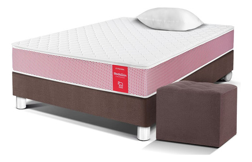 Set Paraíso Cama Medallón 1.5 Plazas + Puff