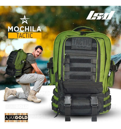 Imagen 5 de 10 de Mochila Tactica Militar Camping Asalto Trekking 45 Litros