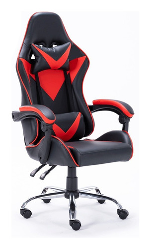 Silla Gamer Exahome Cuero Ecol Calidad Premium Reclinable Color Rojo Material del tapizado Cuero ecológico