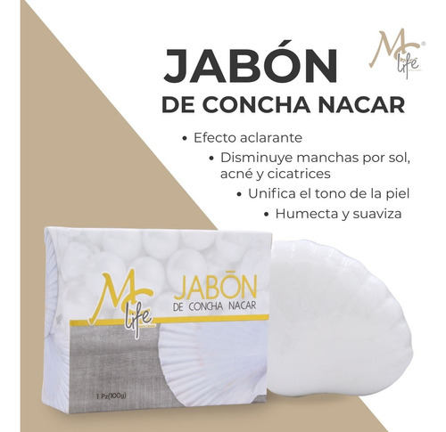Jabón De Concha Nacar 100gr. Aclarante. Mc Life