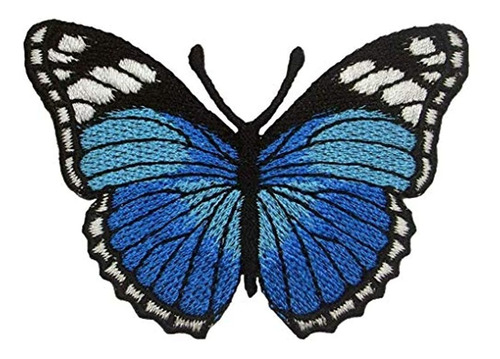 Parches Bordados Para Planchar Con Diseño De Mariposa Azul