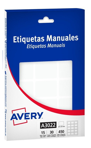Etiquetas Avery Multiuso Blancas 23x33mm A3022