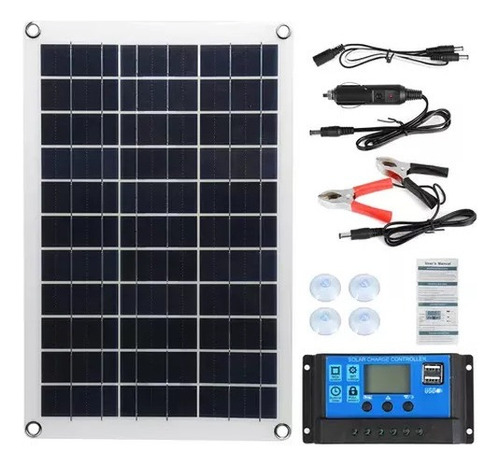 2024 Panel Solar De 100w Y Kit De Controlador Solar De 100a
