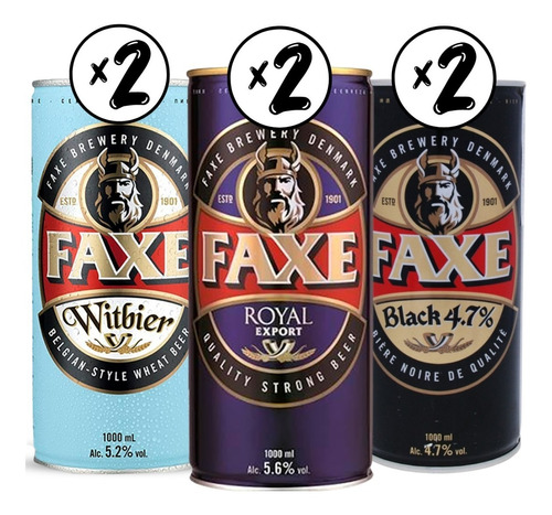 Cerveza Faxe Premium Mix Pack X 6 X 1lt. ( Combo I ) 