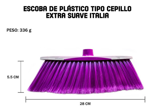 12 Escoba Cepillo Extra Suave Pisos Finos Italia Pi Perico