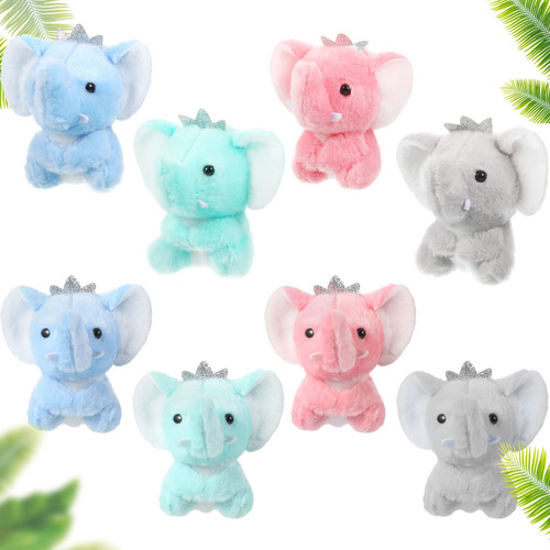 8 Piezas De Elefante Mini Bebé De 4 Pulgadas, Pequeño Ani.