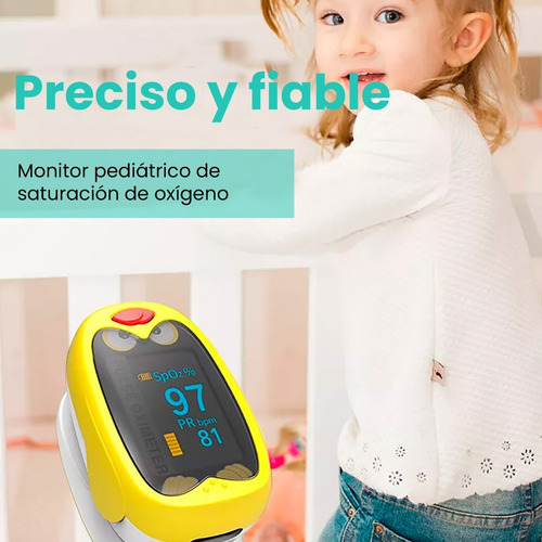 Oximetro Pediátrico Digital Recargable Infantil | Amarillo