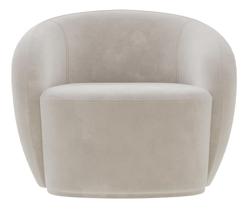 Poltrona Decorativa Para Sala De Estar Gliese Veludo Bege
