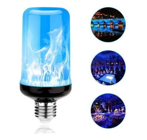 Lámpara Led Efecto Llama Antorcha Fuego Llama Azul Luz E27