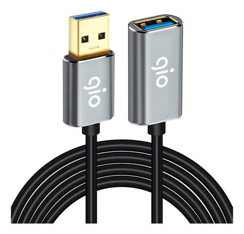 Gio Cable Extensión Usb 3.0 Macho A Hembra 2m Alta Velocidad Color Negro