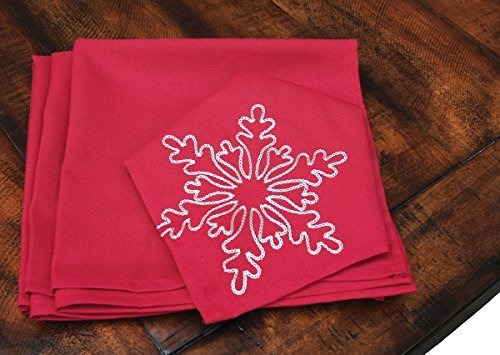 Servilletas Navideñas Bordadas  Snowy Noel  (set X4)