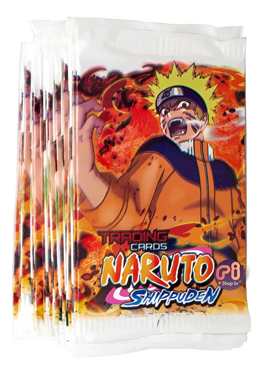 Kit 200 Cards = 50 Pacotinhos/cartas/figurinhas/cartinhas Naruto Personagem Naruto