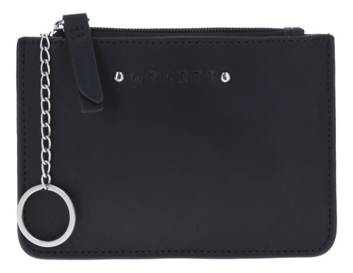 Cartera Monedero Chenson Gorett Thinker Para Dama Llavero Color Negro Diseño De La Tela Liso