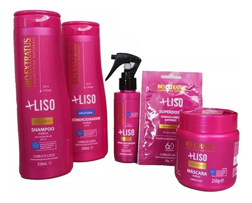 Kit Linha Completa + Liso Bio Extratus Anti Frizz C/ Brinde 