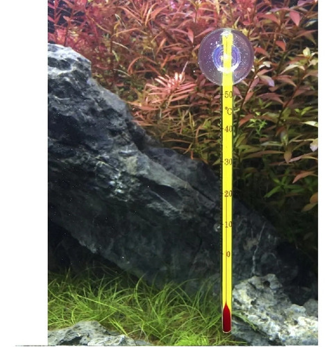 Imagen 2 de 4 de Termometro De Vidrio Con Sopapa Acuario Pecera Peces Boyu Color Amarillo #bt02
