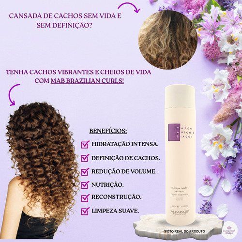 Shampoo Cabelos Afro Mab Brazilian Curls 300ml - Hidratação