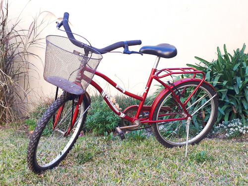Bicicleta Cavallino Paseo Roja Rodado 24 Con Canasto - Usada