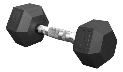 Mancuerna Pesa Hexagonal 12lb/5.44kg Pvc Gym Color Negro