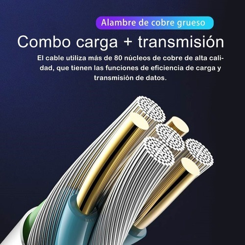 Imagen 2 de 2 de Cargador Rápido Cable V8 2.1a 1hora