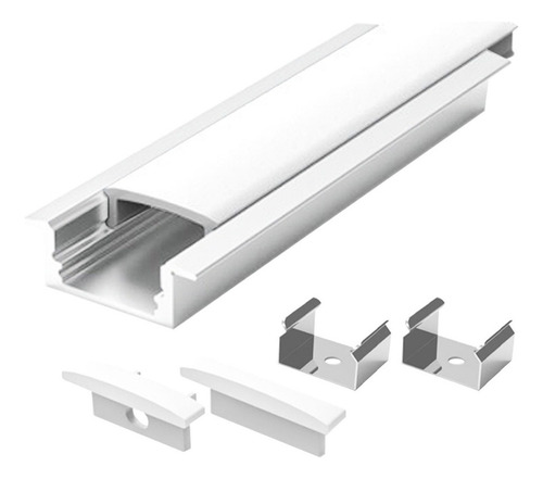 Perfil Alumínio Slim Embutido Para Fita Led Barra 2 Metros Luz Perfil Branco