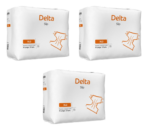 Pack X3 Pañal Anatómico Abena Delta Slip Extra Grande Xl2
