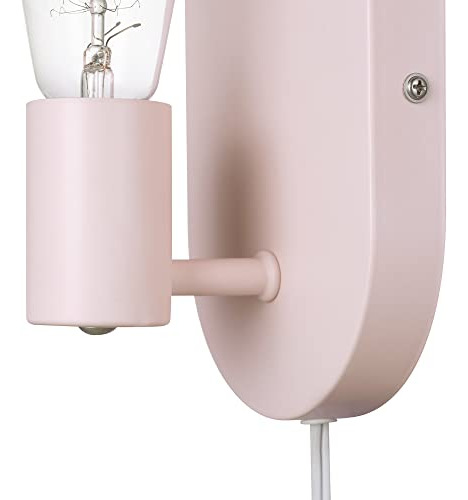 Aplique De Pared Con 1 Luz Rosa Mate Sin Bombilla