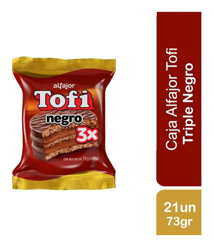 Alfajor Tofi Negro Triple Caja 21un X 73gr Srj