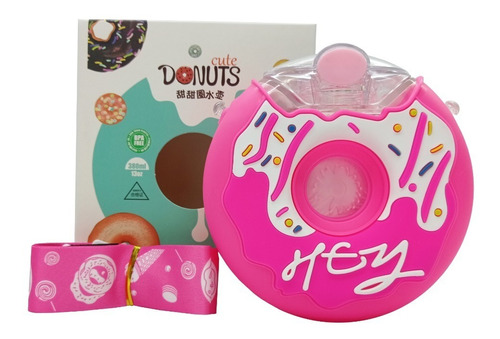 Cantimplora De Dona Cute Donuts Anfora Para Niños 380ml Color Rosa !hey
